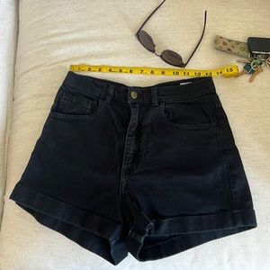 12” High Waisted American Apparel Shorts in Black size 28/29